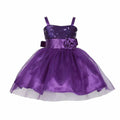 Asmaani Baby Girl's Purple Satin Knee Length Frock (AS-DRESS-22146) | Grocsy