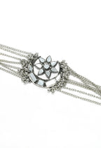 Mominos Fashion Johar Kamal Silver-Plated Brass Finish Mirror Work Choker For Women | Grocsy