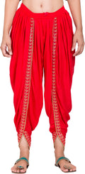 PAVONINE Red Color Embellished Beetel Rayon Fabric Patiala For Women & Girls | Grocsy