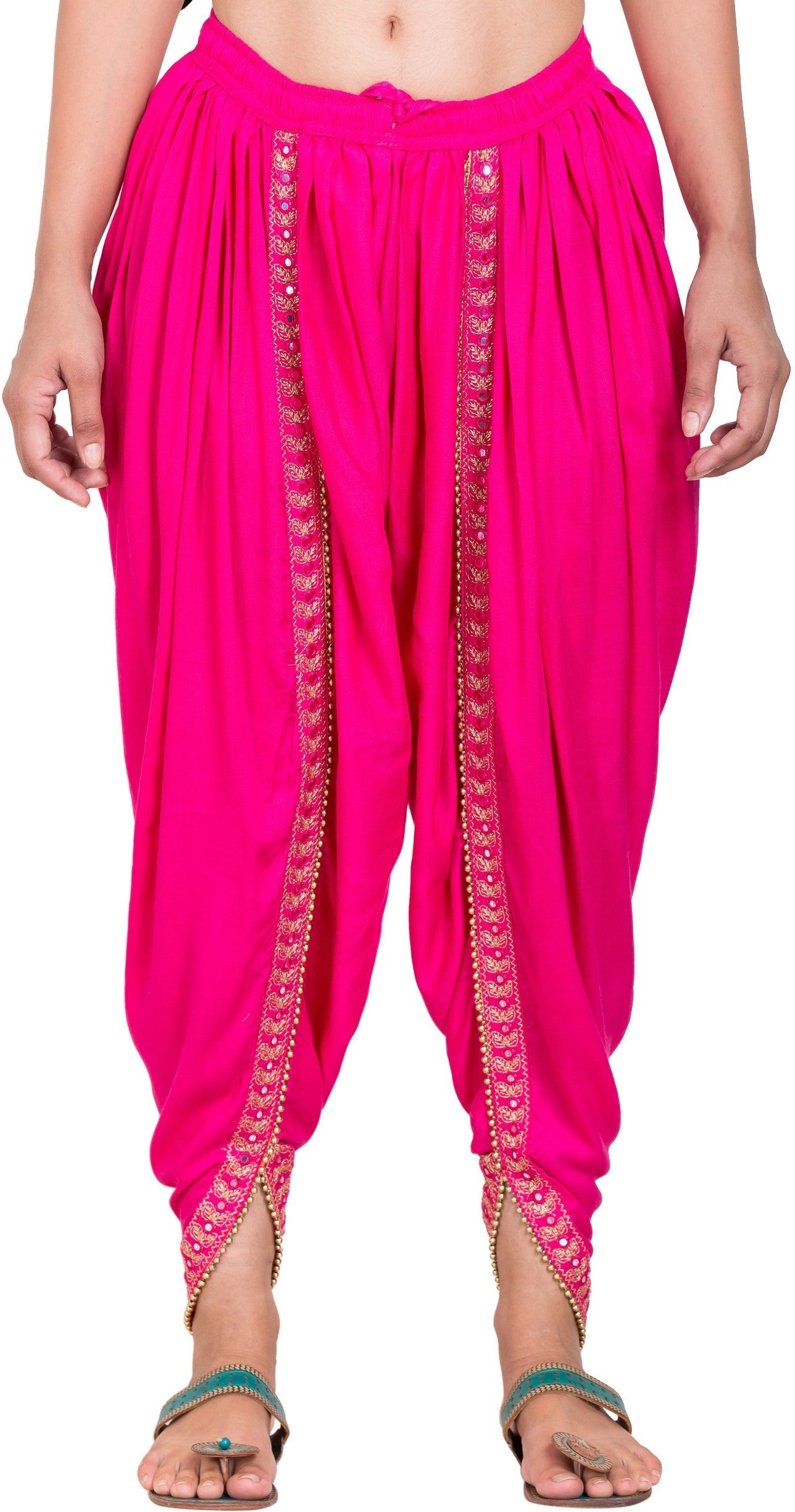 PAVONINE Rani Color Embellished Beetel Rayon Fabric Patiala For Women & Girls | Grocsy