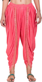 PAVONINE Gajri Color Embellished Beetel Rayon Fabric Patiala For Women & Girls | Grocsy