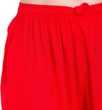 PAVONINE Red Color Solid 3-Panels Flared Sharara | Grocsy