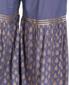 PAVONINE Grey Color 3-Panels Sequence Printed Flared Sharara For Women & Girls | Grocsy