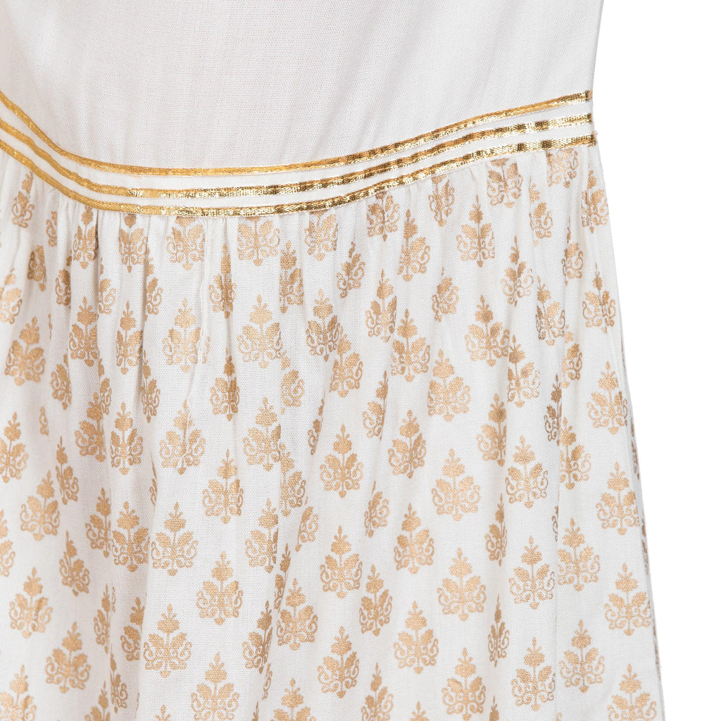 PAVONINE Off-White Color 3-Panels Sequence Printed Flared Sharara For Women & Girls | Grocsy