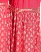 PAVONINE Gajri Color 3-Panels Sequence Printed Flared Sharara For Women & Girls | Grocsy