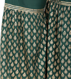 PAVONINE Bottle Green Color 3-Panels Sequence Printed Flared Sharara For Women & Girls | Grocsy
