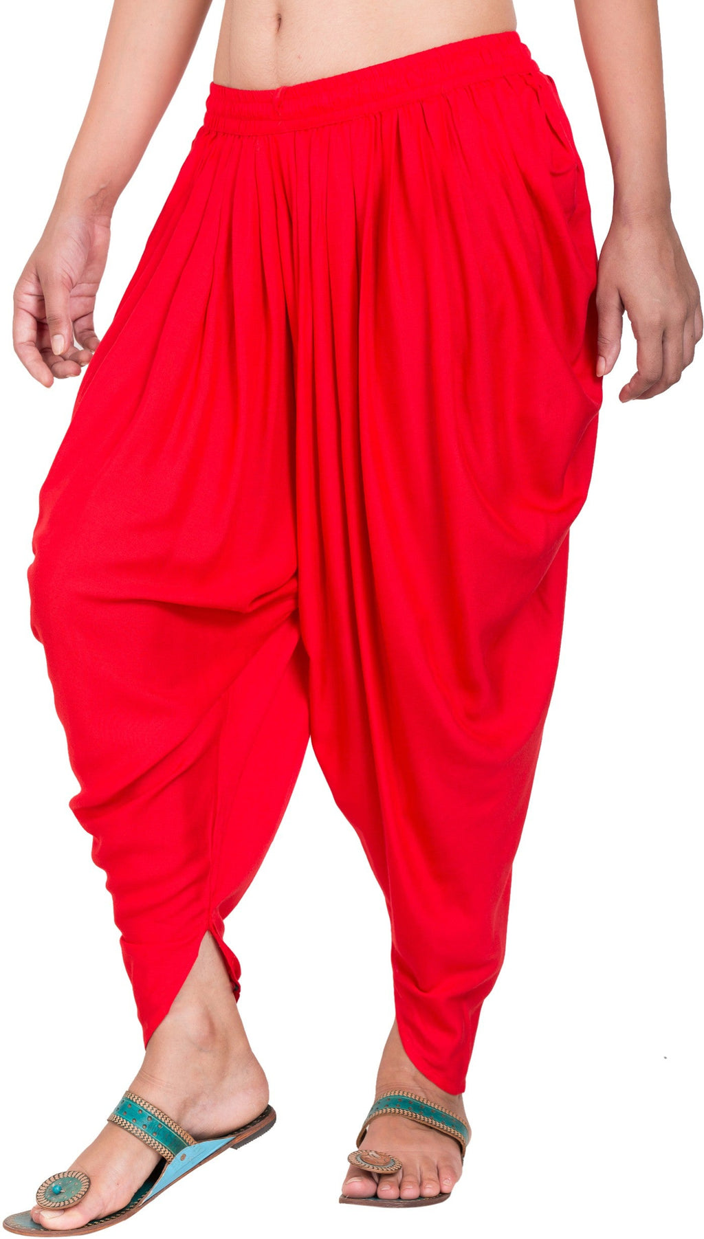 PAVONINE Red Color Solid Beetel Rayon Fabric Patiala For Women & Girls | Grocsy
