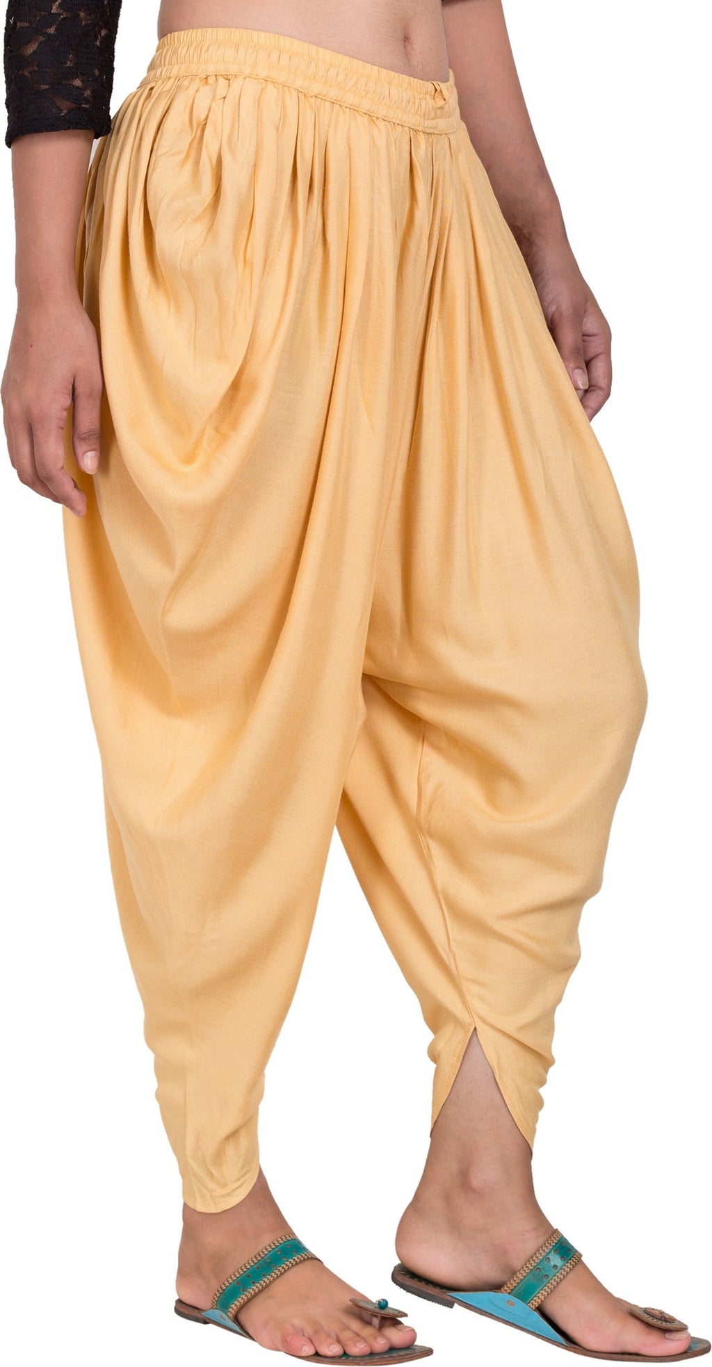 PAVONINE Beige Color Solid Beetel Rayon Fabric Patiala For Women & Girls | Grocsy