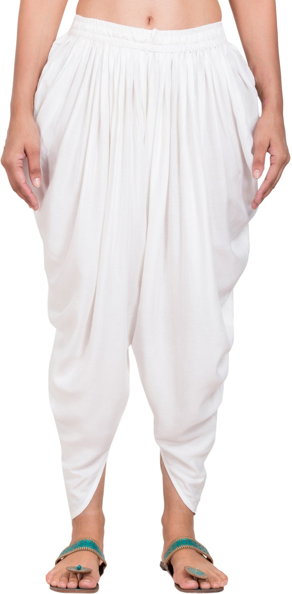 PAVONINE White Color Solid Beetel Rayon Fabric Patiala For Women & Girls | Grocsy