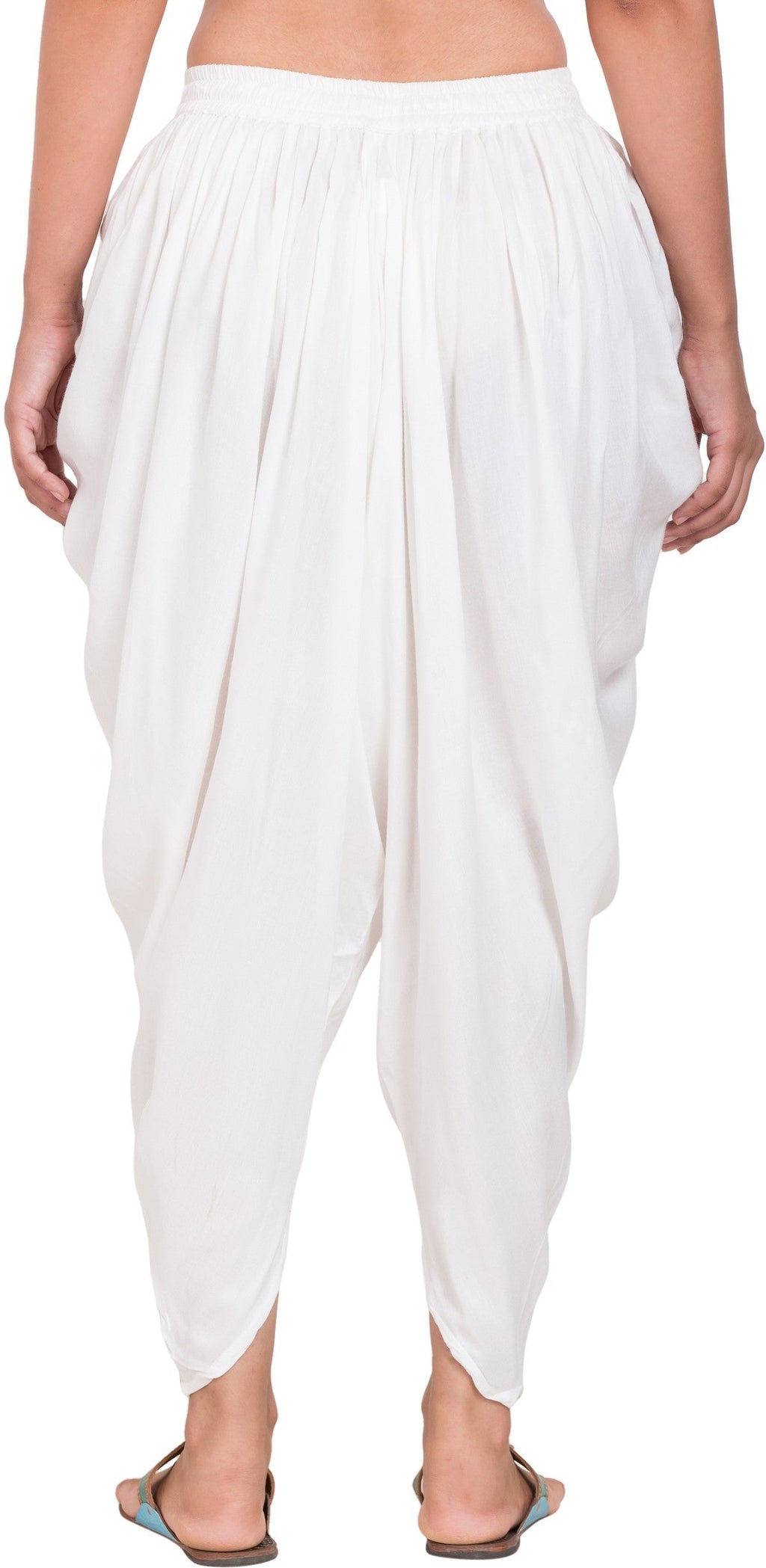 PAVONINE White Color Solid Beetel Rayon Fabric Patiala For Women & Girls | Grocsy