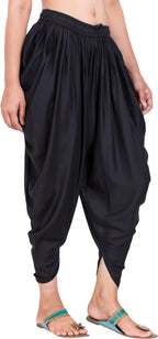 PAVONINE Black Color Solid Beetel Rayon Fabric Patiala For Women & Girls | Grocsy