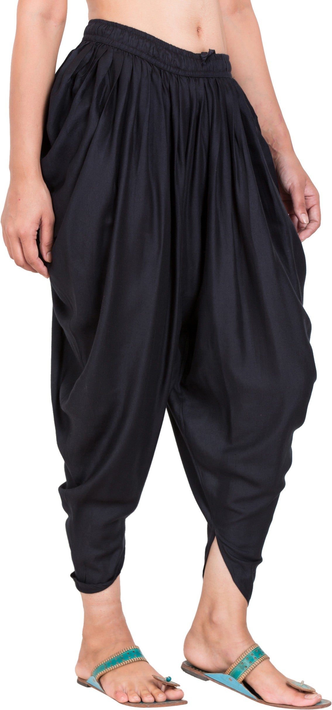 PAVONINE Black Color Solid Beetel Rayon Fabric Patiala For Women & Girls | Grocsy