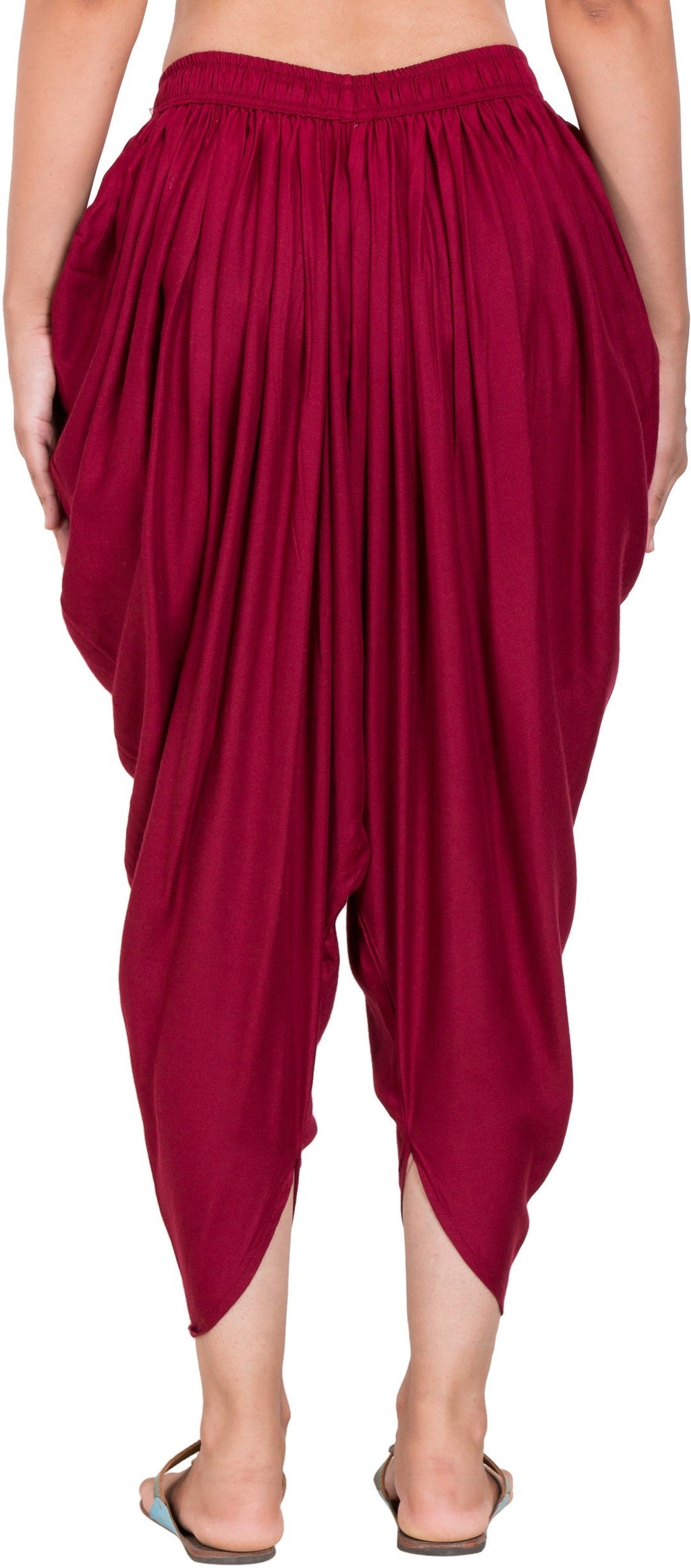 PAVONINE Maroon Color Solid Beetel Rayon Fabric Patiala For Women & Girls | Grocsy