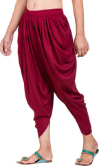PAVONINE Maroon Color Solid Beetel Rayon Fabric Patiala For Women & Girls | Grocsy