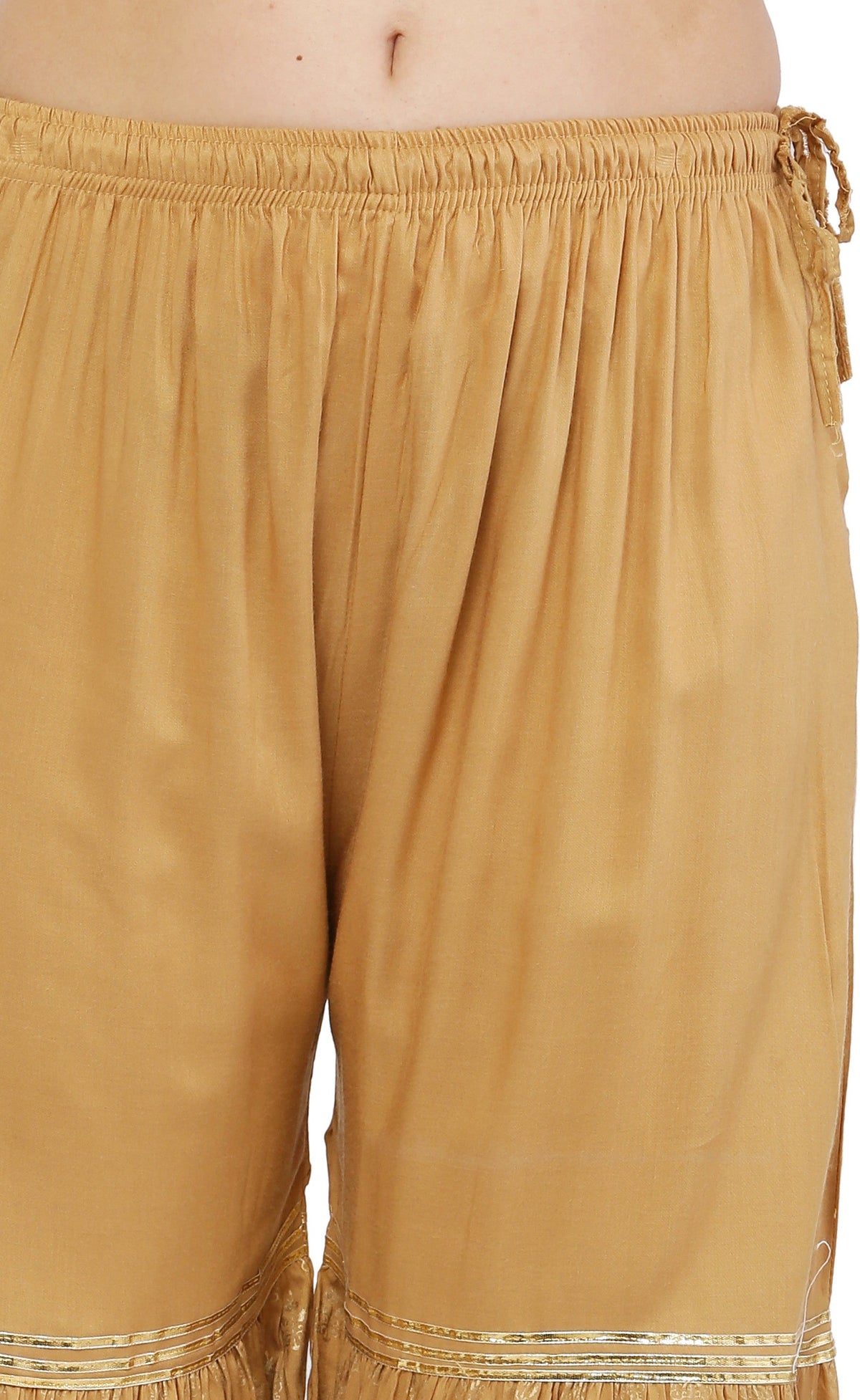 PAVONINE Beige Color 3-Panels Sequence Printed Flared Sharara For Women & Girls | Grocsy