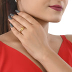 AanyaCentric Gold-Polished Ring For Women & Girls | Grocsy