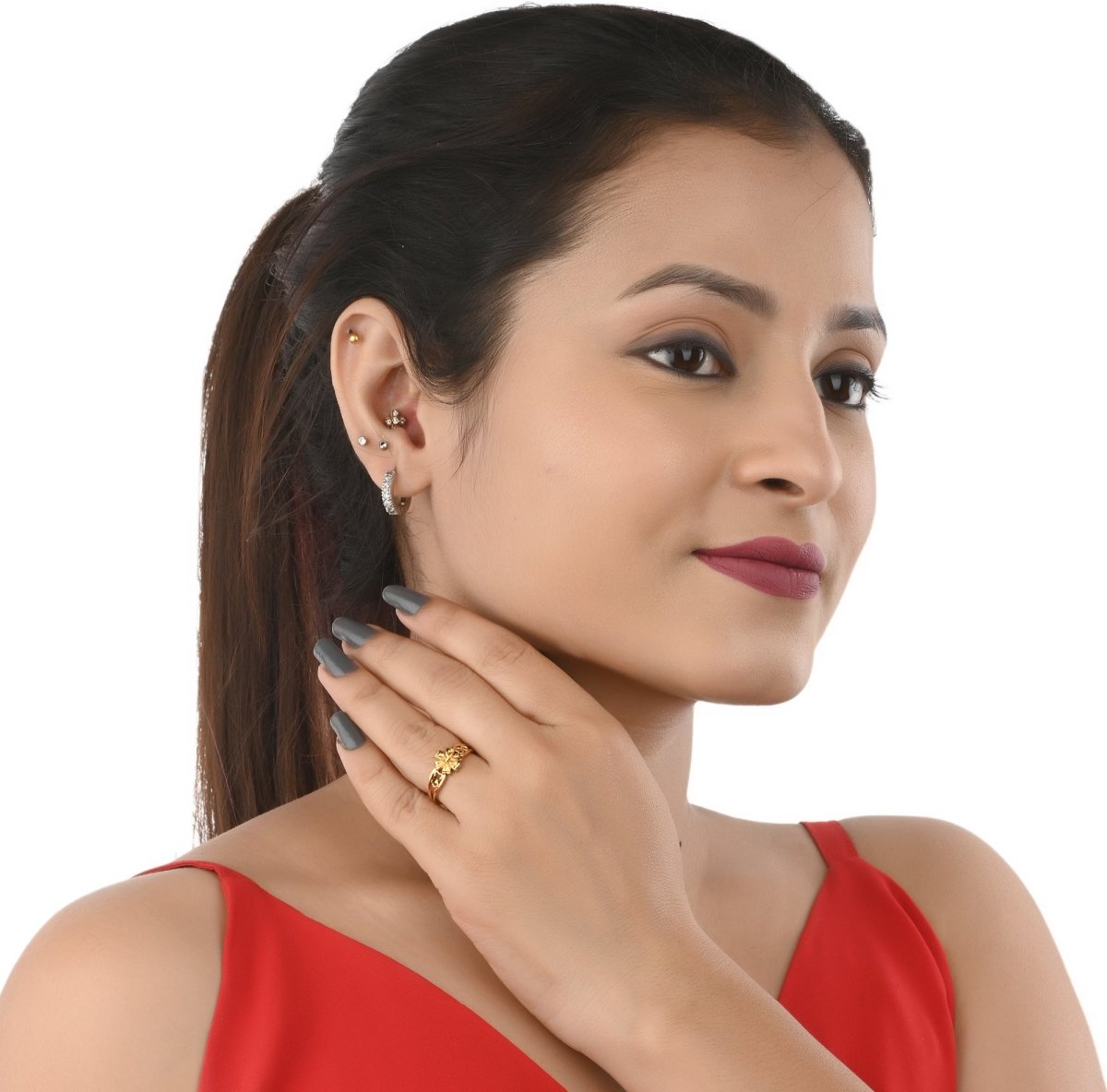 AanyaCentric Gold-Polished Ring For Women & Girls | Grocsy