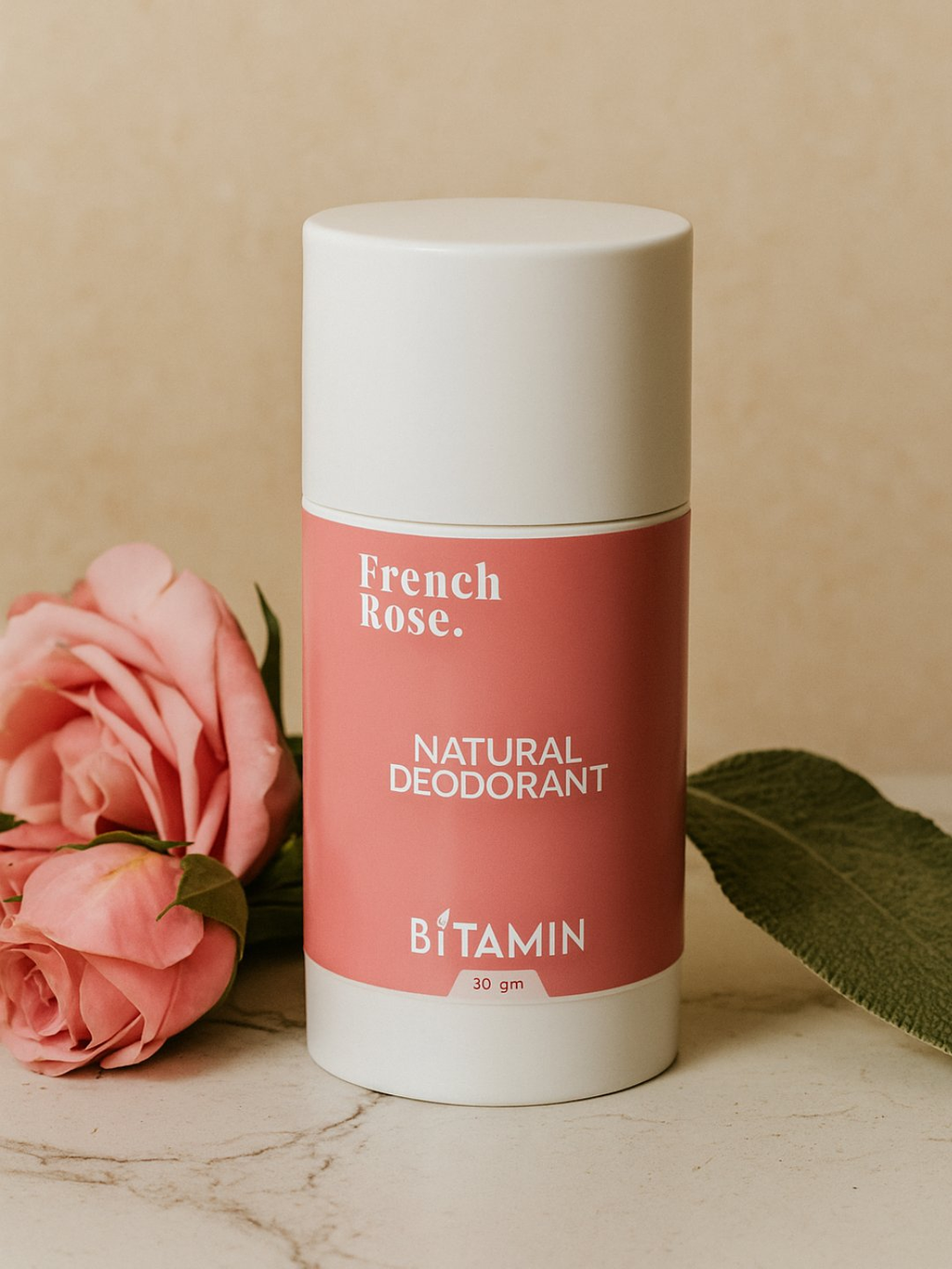 Bitamin French Rose Natural Deodorant Roll On | Grocsy