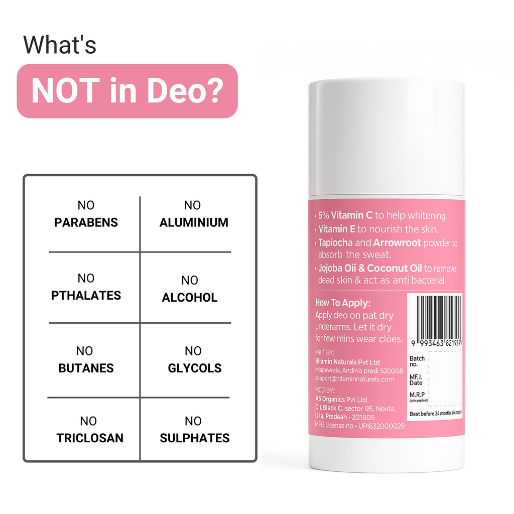 Bitamin French Rose Natural Deodorant Roll On | Grocsy