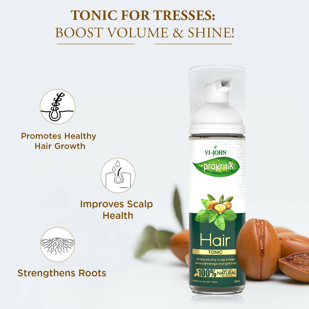 VI-JOHN Prakritik Hair Growth Tonic Prevents greying & dullness Made with 100% Natural Bio Actives | Grocsy