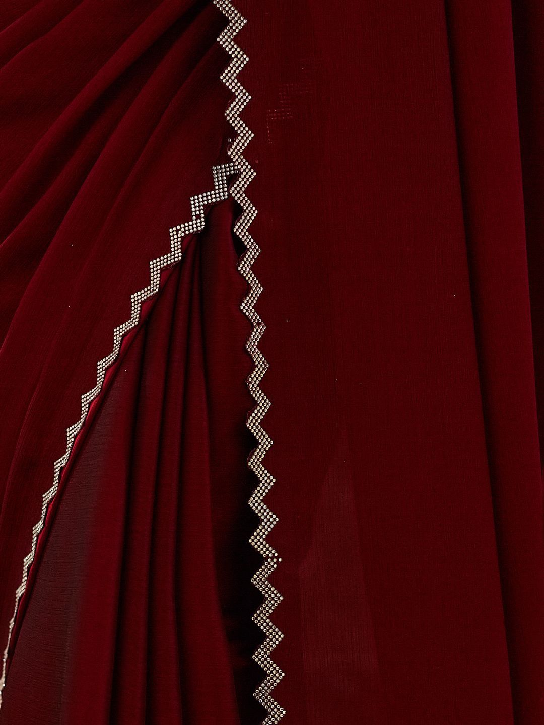 kasee Beads and Stones Pure Chiffon Saree | Grocsy