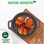 The Indus Valley CASTrong Cast Iron Fish Fry Pan, Pre-seasoned, Nonstick, 100% Pure, Toxin-free, Induction, 22.4/25cm, 1.5kg/2kg | Grocsy