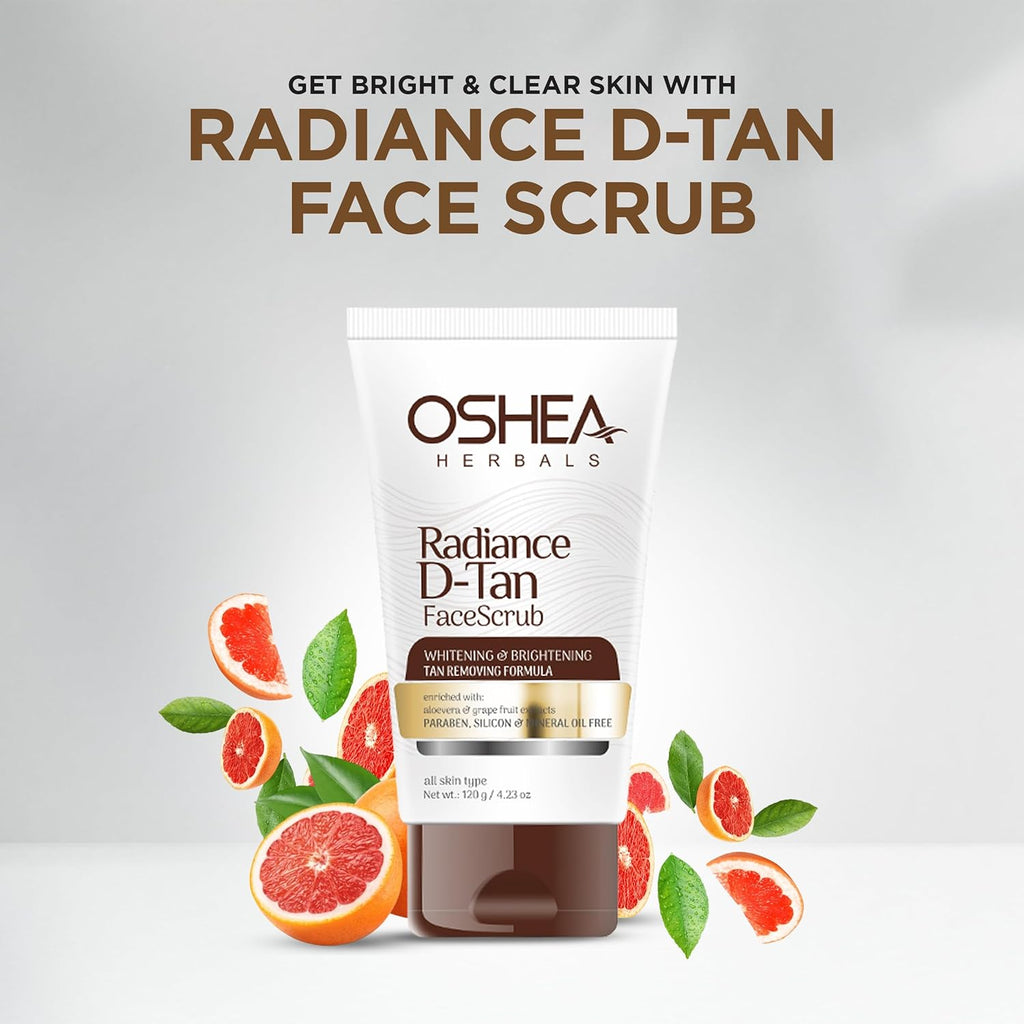 Oshea Herbals Radiance D-Tan Face Scrub | Grocsy