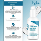 Bake 2.5% Retinol Night Repair moisturiser Cream | Grocsy