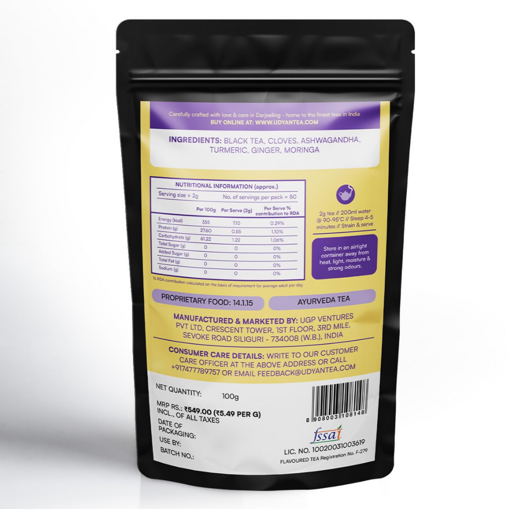 Udyan Tea Ayurveda Herbal Black Tea | Grocsy