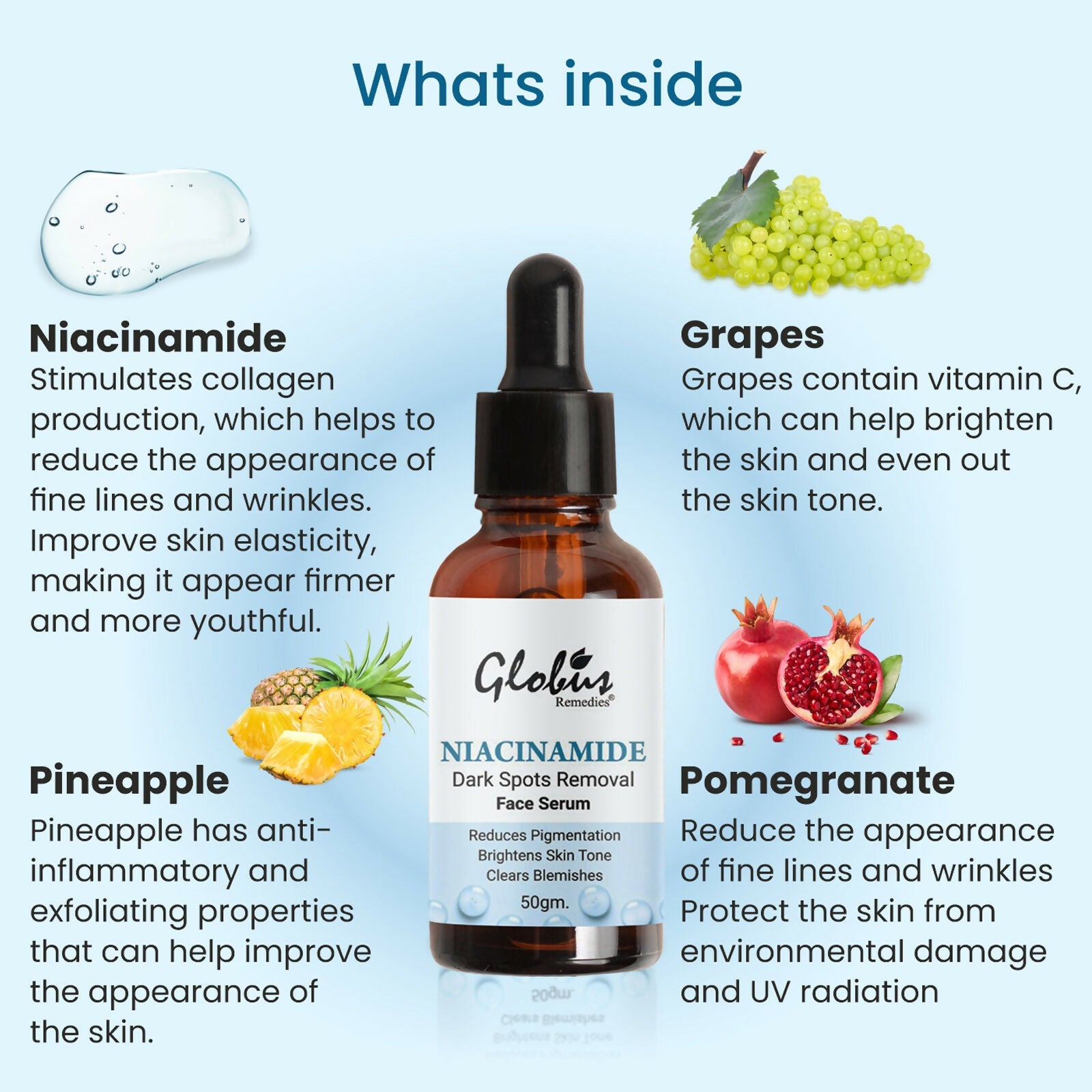 Globus Remedies Niacinamide Anti-Pigmentation Face Serum | Grocsy