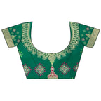 Joban Fashion Bottle Green Butti Motifs Soft Silk Patola Saree | Grocsy