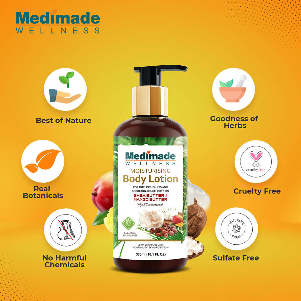 Medimade Wellness Moisturising Body Lotion With Shea Butter & Mango Butter | Grocsy