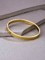 NVR Men's Set of 2 Gold & Silver Metal Brass-Plated Interlock Kada Bracelet