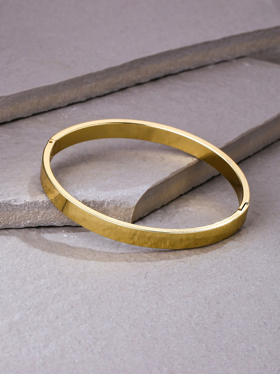 NVR Men's Set of 2 Gold & Silver Metal Brass-Plated Interlock Kada Bracelet