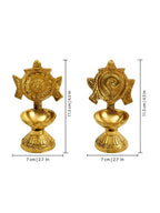 Spillbox 2 Pieces Brass Shangu Chakra Vilakku | Grocsy