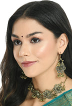 Mominos Fashion Johar Kamal Golden-Plated Brass Finish Floral Desgin Choker For Women | Grocsy