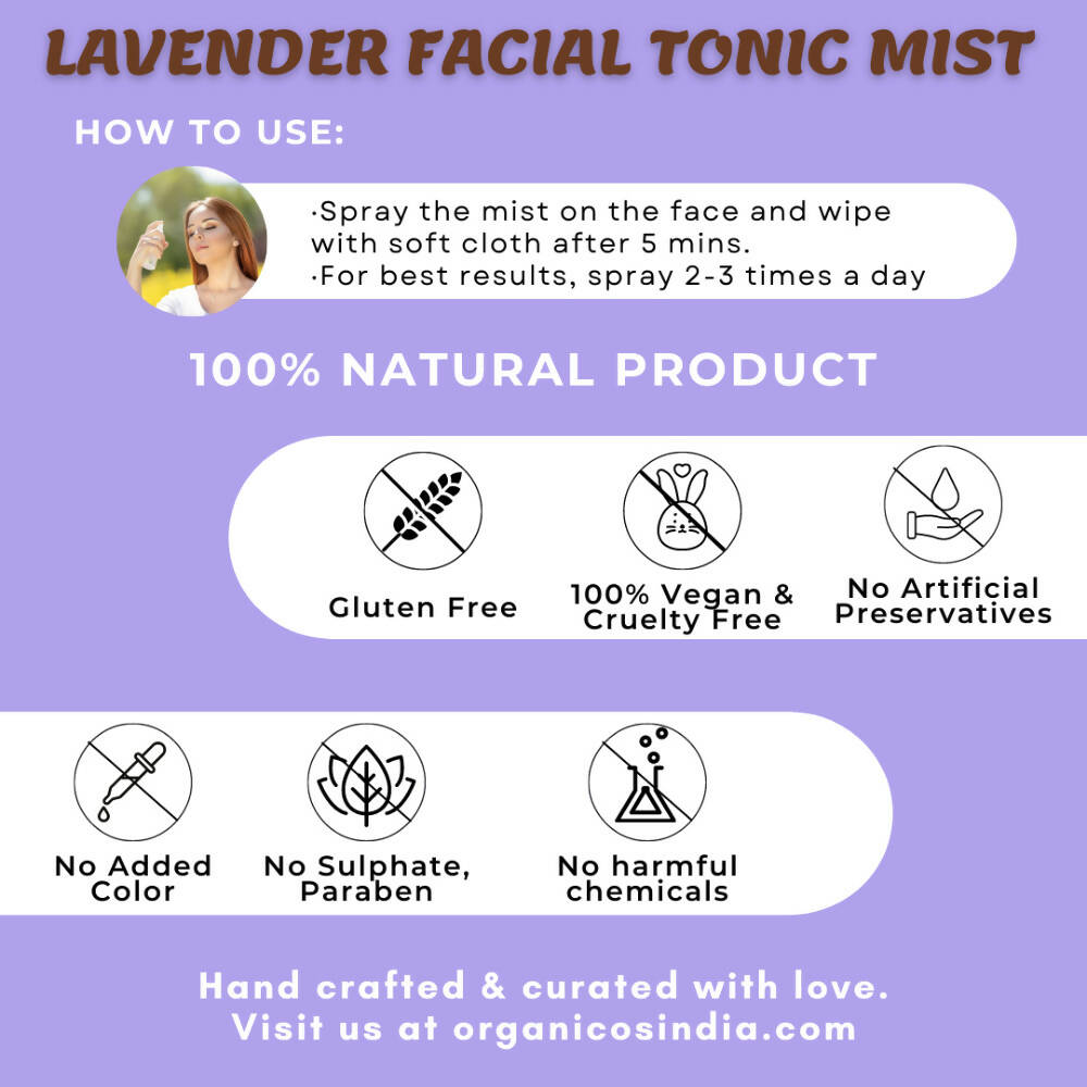 Organicos Lavender Facial Tonic Mist | Grocsy