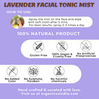 Organicos Lavender Facial Tonic Mist | Grocsy
