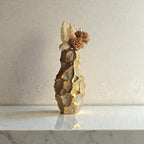 Sun Mun Decors Rock Golden Vase | Grocsy