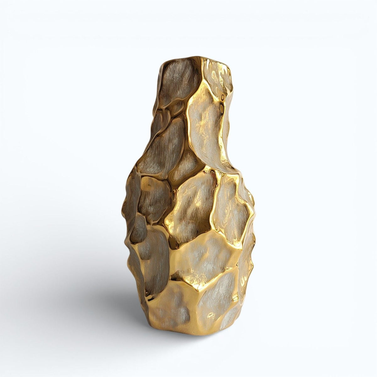 Sun Mun Decors Rock Golden Vase | Grocsy