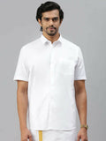 Ramraj Cotton Mens Half Sleeve White Shirt Plus Size - Breeze Cotton | Grocsy