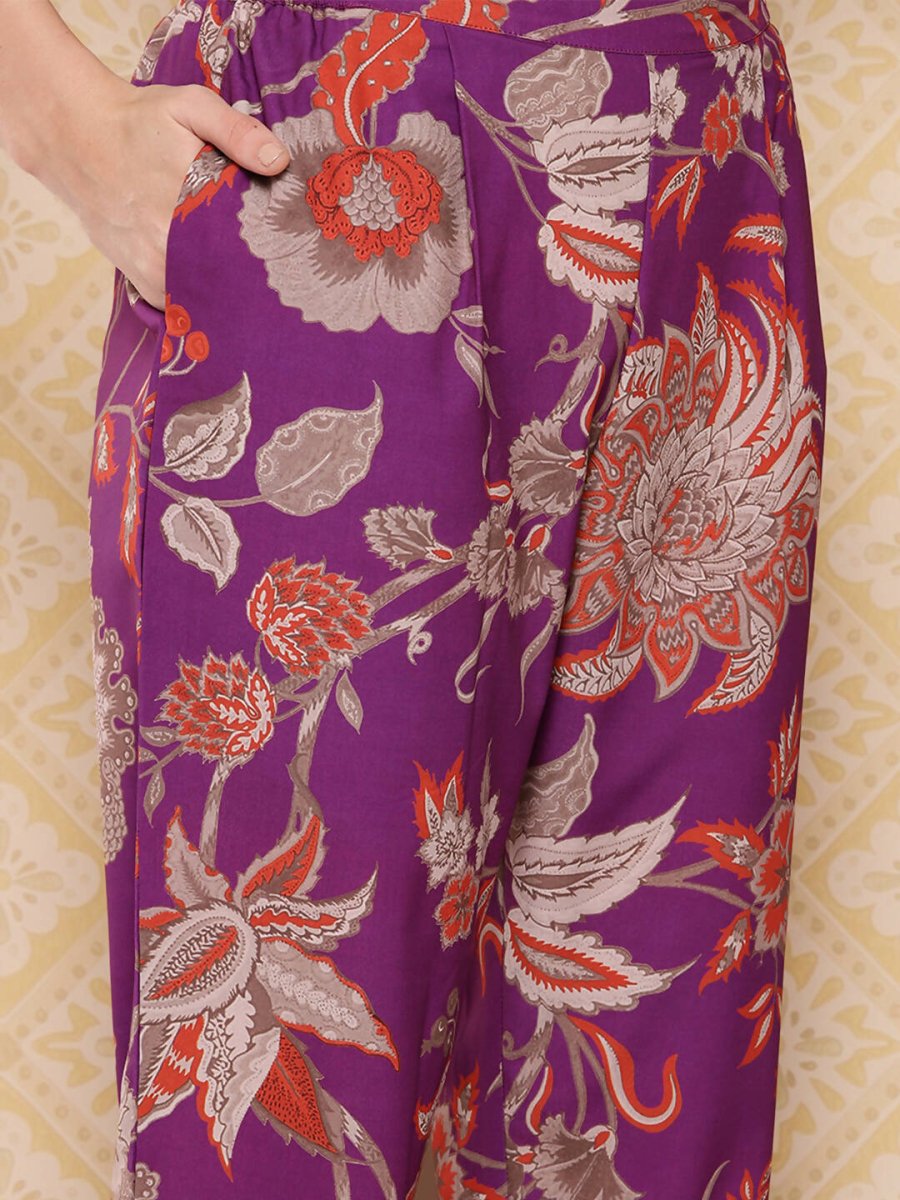 Ahalyaa Women's Traditional Wear Co-ods - Purple | Grocsy