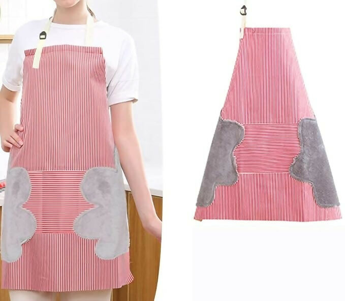 Yanci Waterproof Kitchen Apron With Pockets-Red | Grocsy