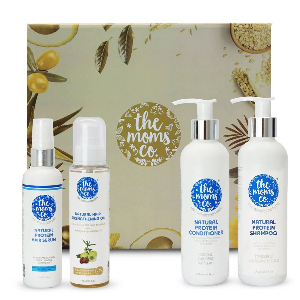 The Moms Co Natural Anti-Hair Fall Complete Care 4-Step Kit | Grocsy