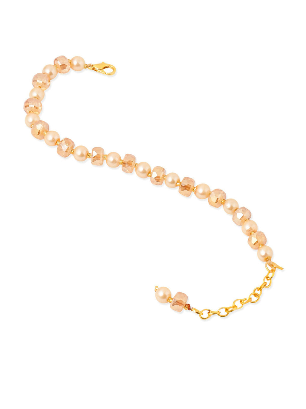 NVR Women Gold Toned Artificial Beads Wraparound Bracelet | Grocsy