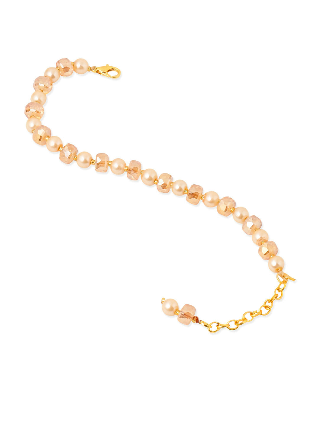 NVR Women Gold Toned Artificial Beads Wraparound Bracelet | Grocsy