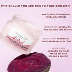 The Skin Diet Company Beetroot Moisturiser Lightweight, Non-Greasy - Dry/Oily Skin + Hyaluronic Acid | Grocsy