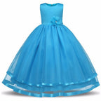 Asmaani Baby Girl's Sky Blue Satin A-Line Maxi Full Length Dress (AS-DRESS-22060) | Grocsy