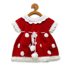 ChutPut Hand knitted Crochet Cute Mickey Wool Dress For Baby Girls - Red | Grocsy