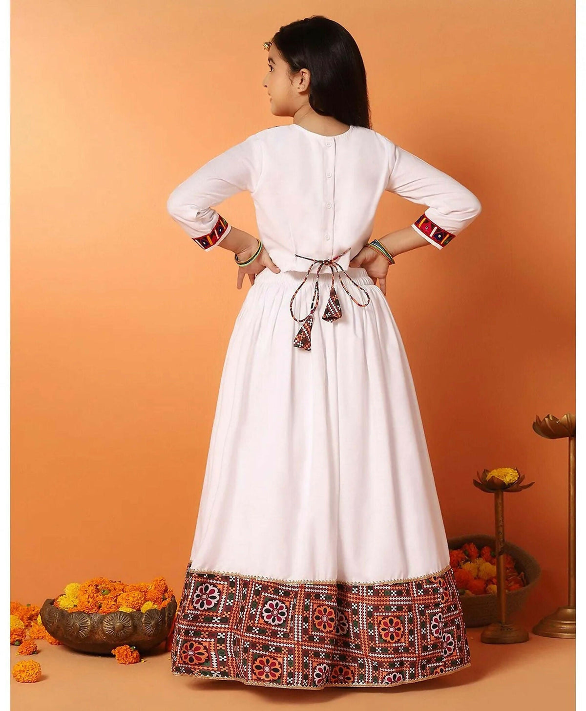 Joban Fashion Girl's White Color Lehenga Choli | Grocsy